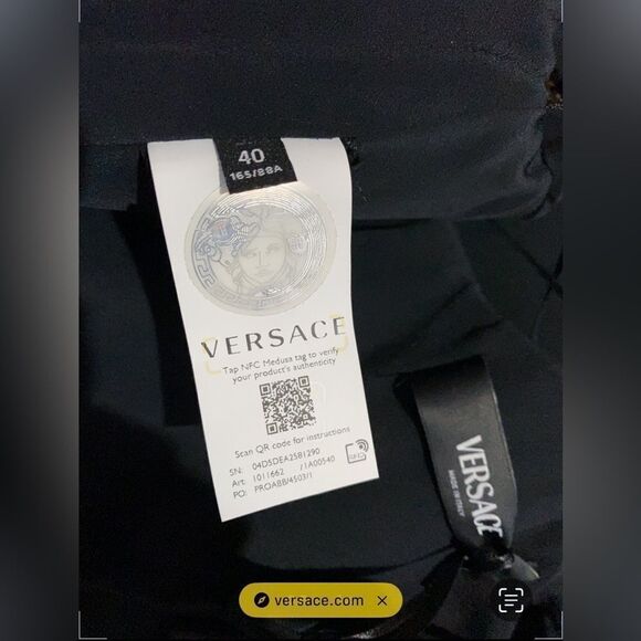 Versace  Medusa-Embellished Satin Cocktail Dress size 40/us size 4 - Picture 11 of 16